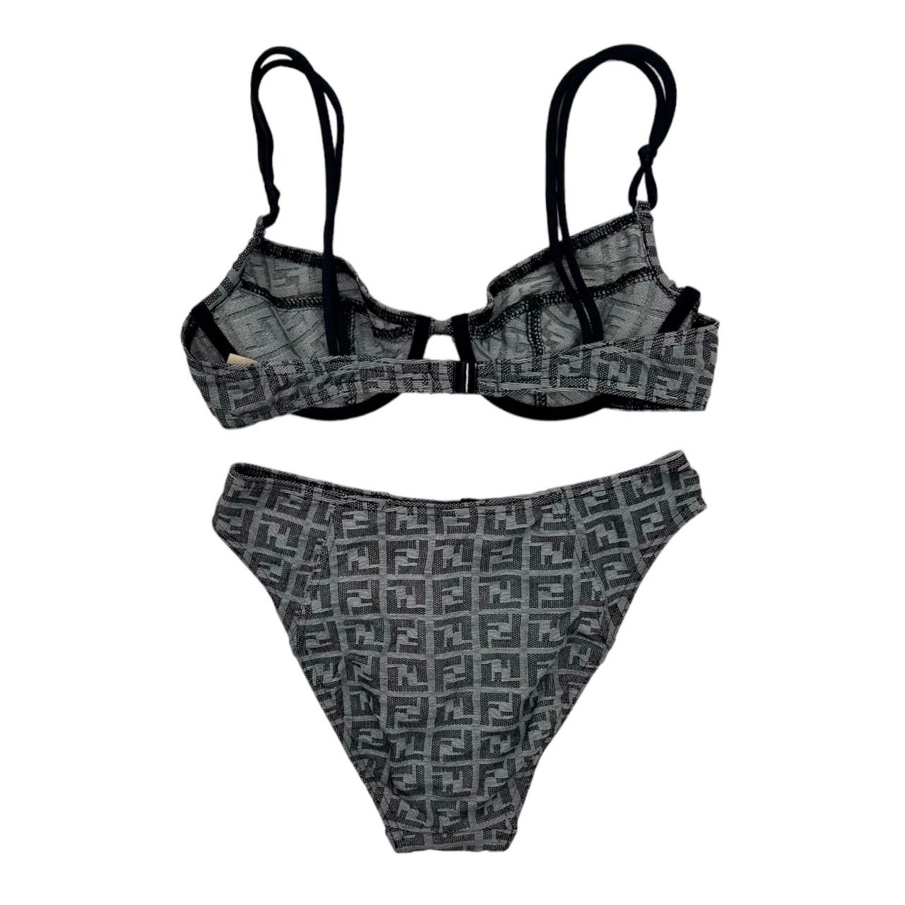 Fendi Grey Logo Bikini