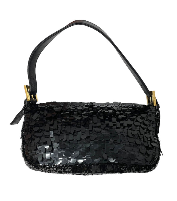 Fendi Black Sequin Baguette Bag