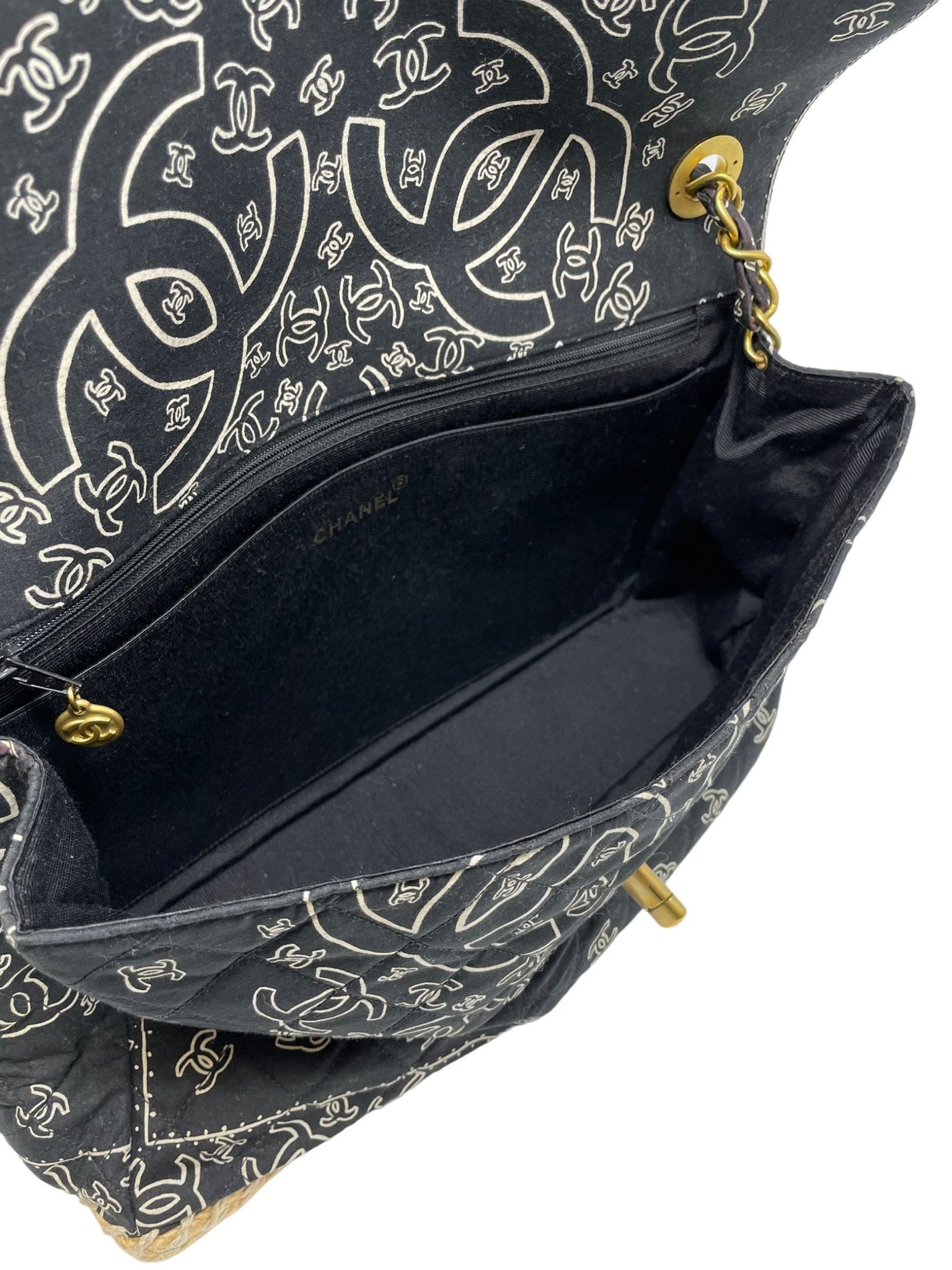 RARE Chanel Black Leather Embellished Scarf Bandana –