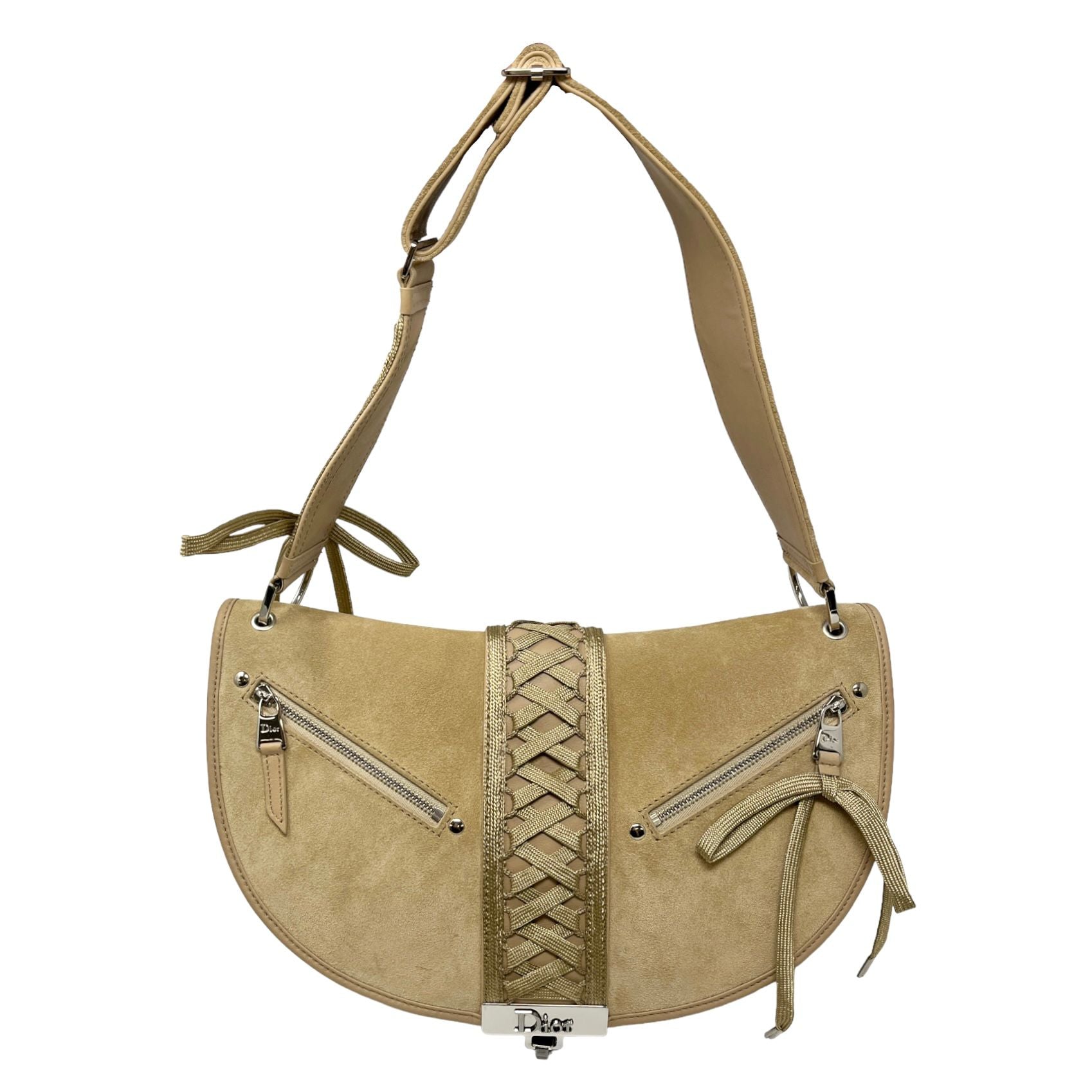 Dior Tan Suede Corset Shoulder Bag