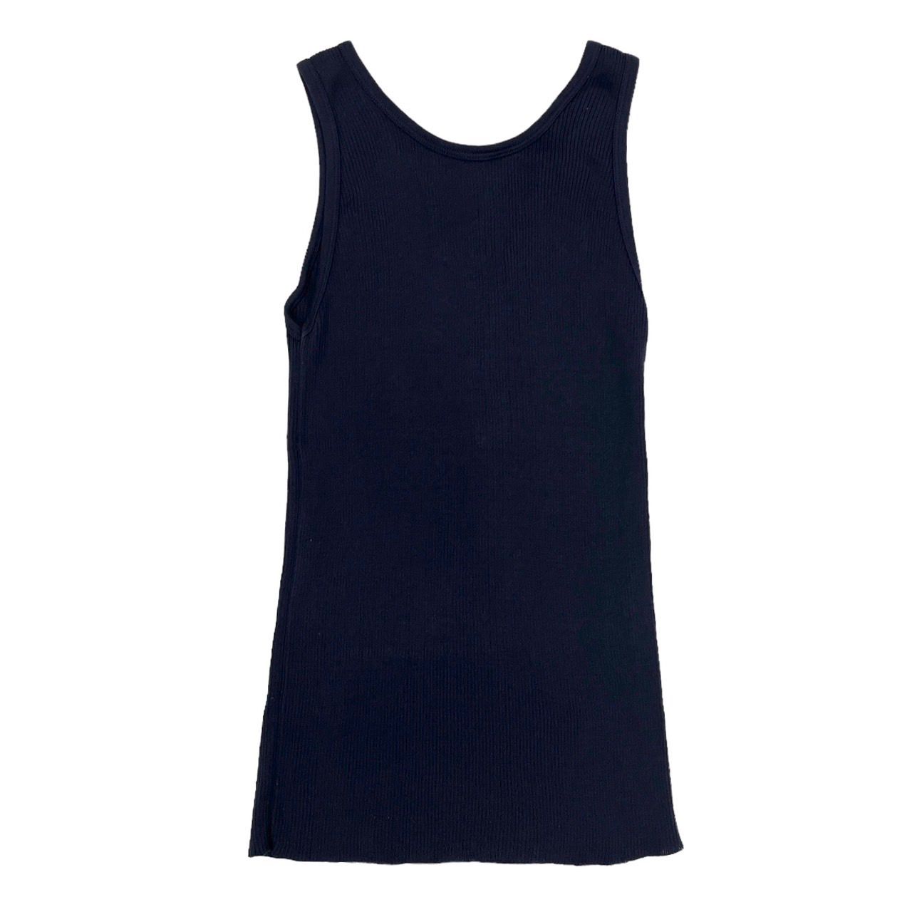 ちか　シャネル　CHANEL ネイビー　タンクトップ Chanel Navy Ribbed Tank Top - Treasures of NYC
