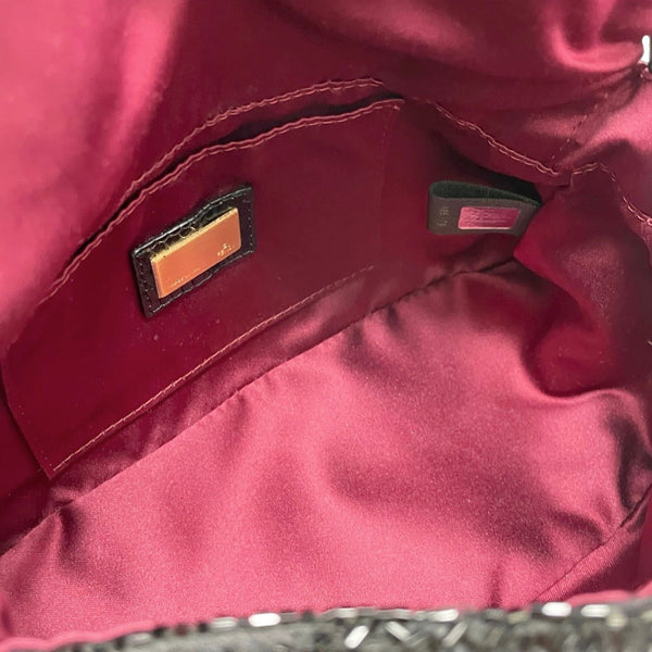 Fendi Black Beaded Mini Baguette Bag