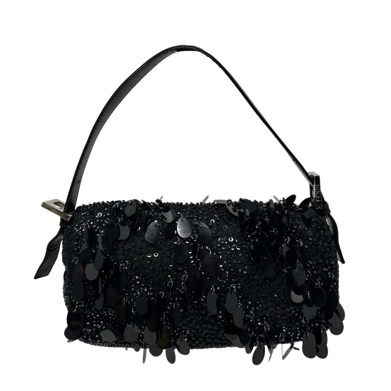 Fendi Black Sequin Baguette Bag