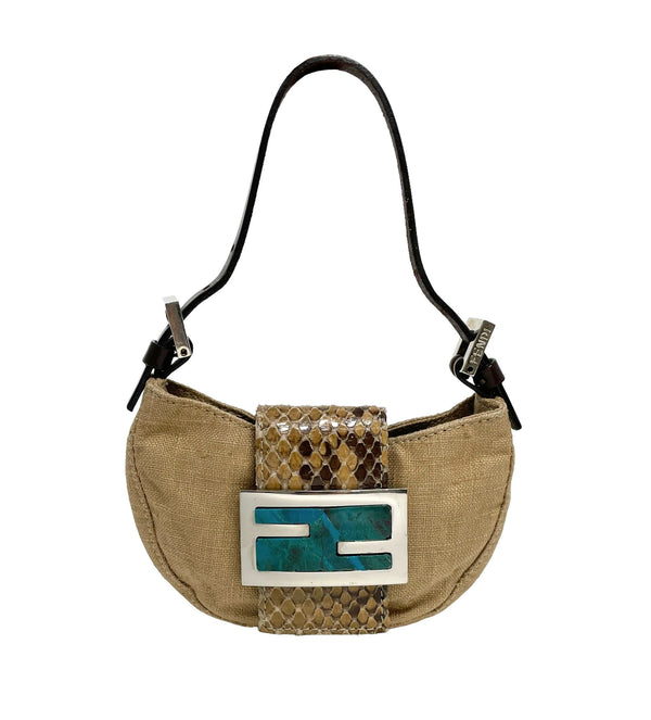 Fendi Mini Snakeskin Croissant Bag