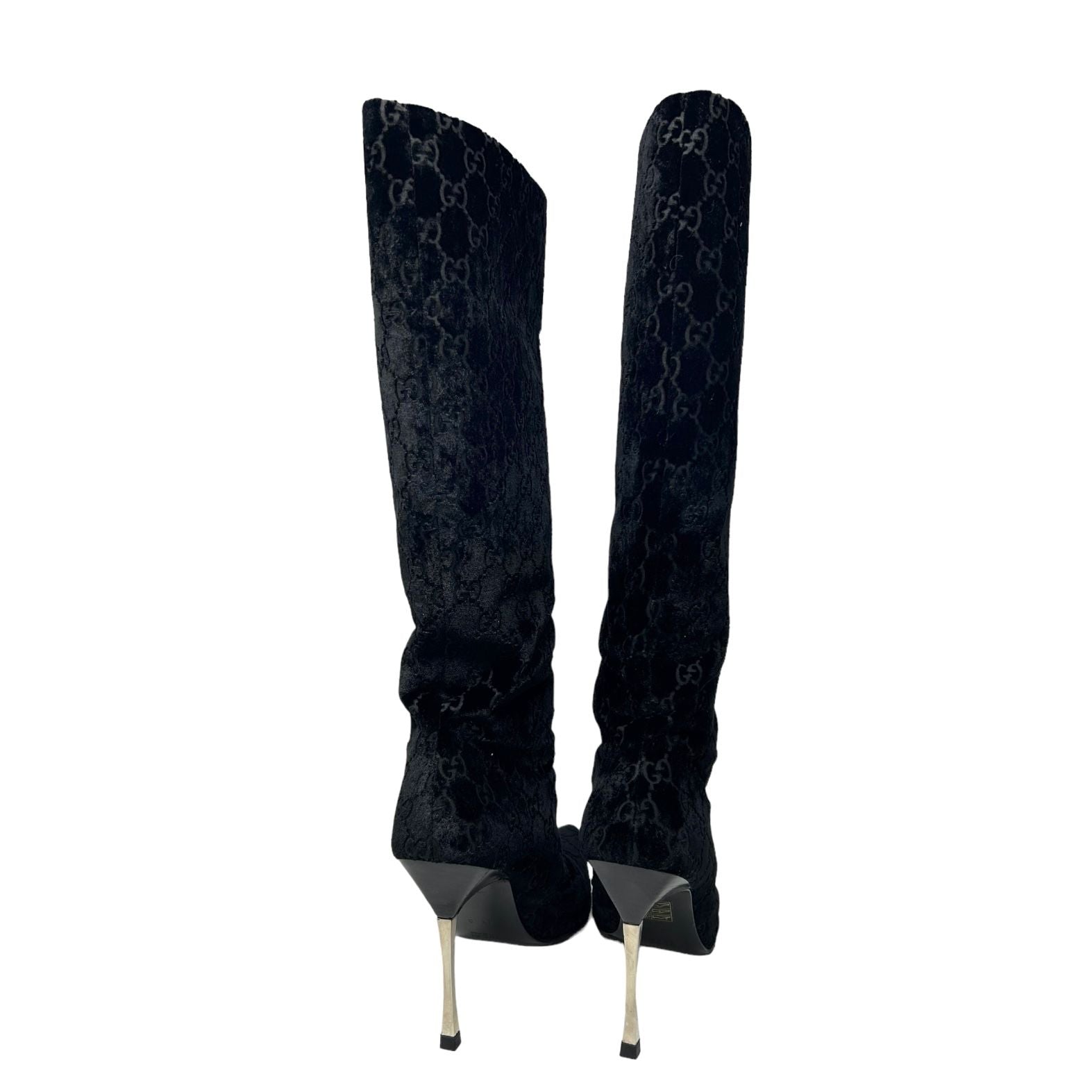 Gucci clearance velvet boots