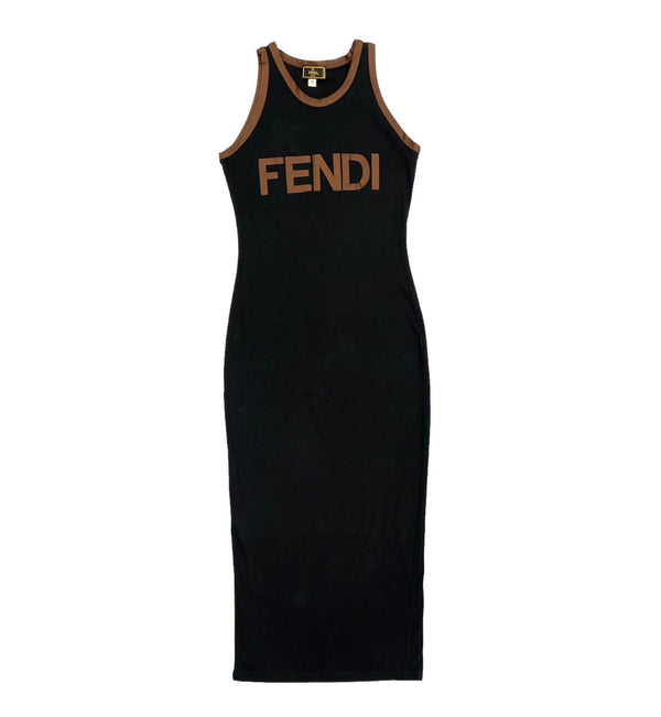 Fendi Black Logo Tank Dress Treasures of NYC Fendi Black Logo Tank Dress Treasures of NYC