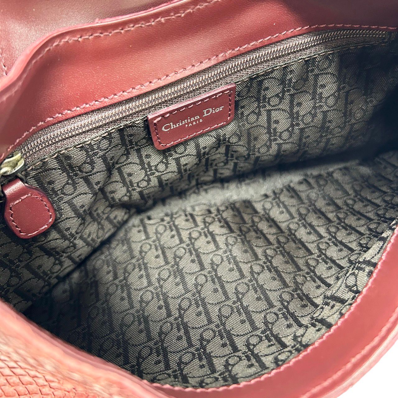 Dior Red Mini Snakeskin Shoulder Bag