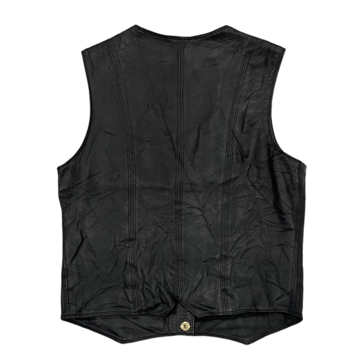 Celine Black Leather Logo Vest