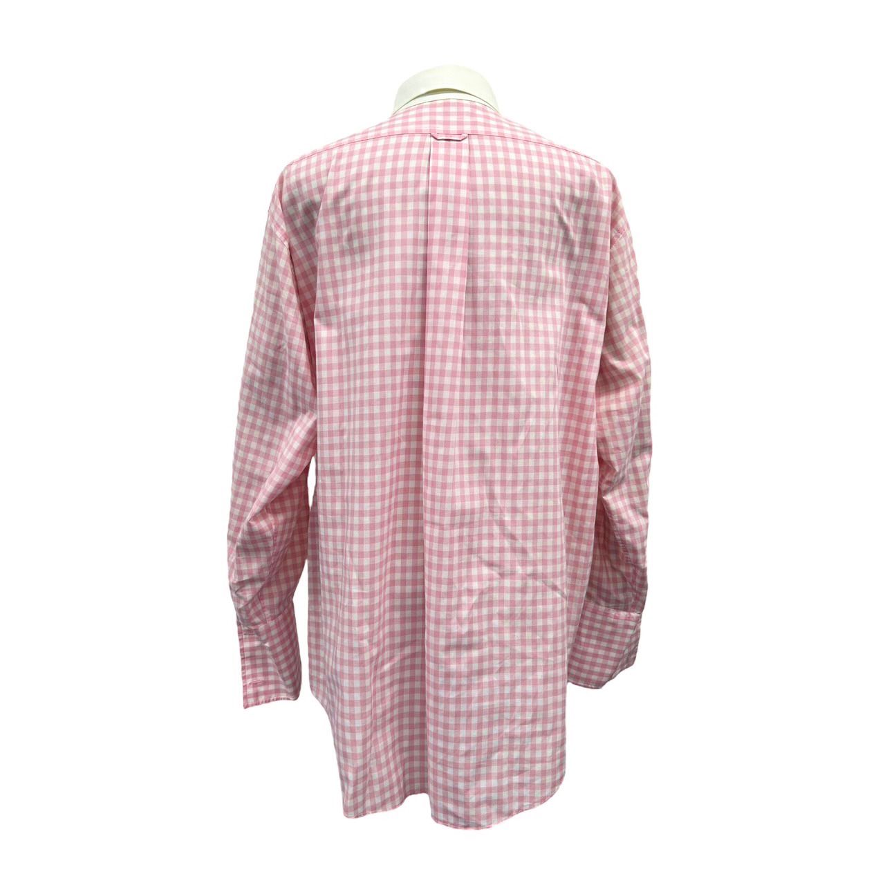 Chanel Pink Gingham Logo Button