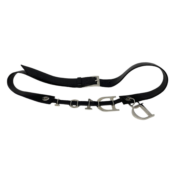 Dior Black Logo Charm Belt