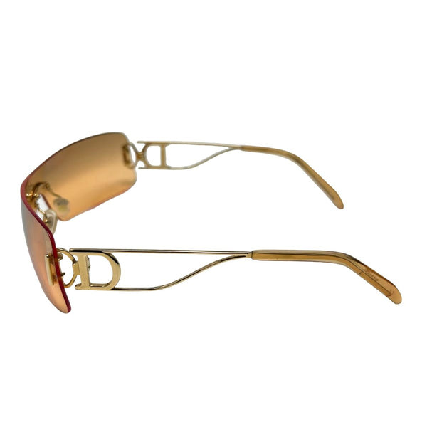 Dior Gold Logo Rimless Sunglasses