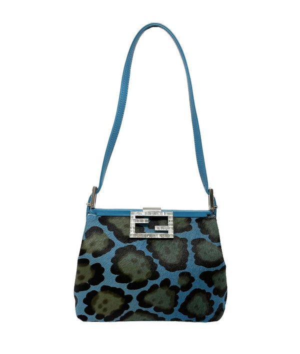 Fendi Blue Giraffe Mini Rhinestone Bag