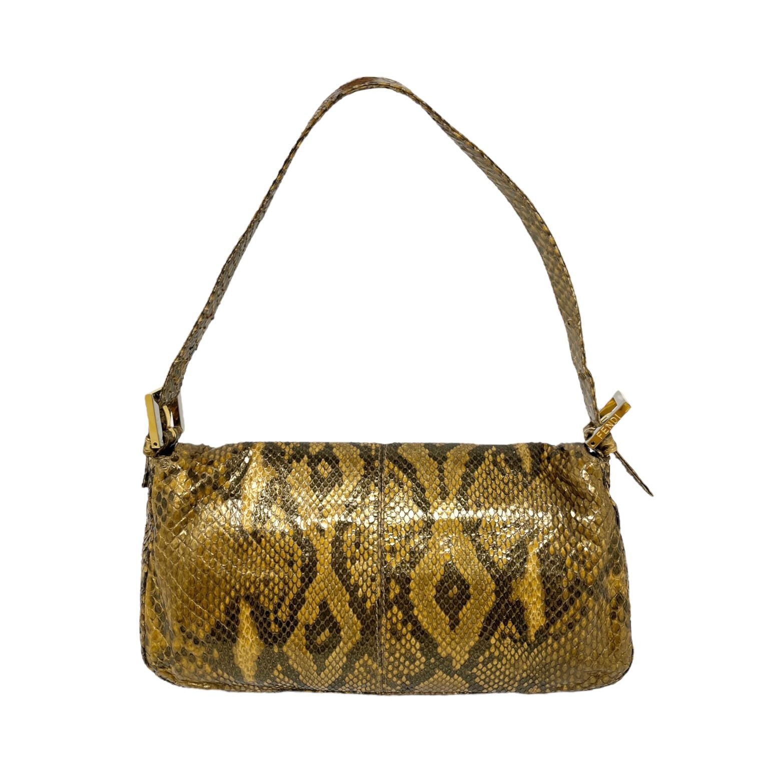 Fendi Yellow Snakeskin Baguette