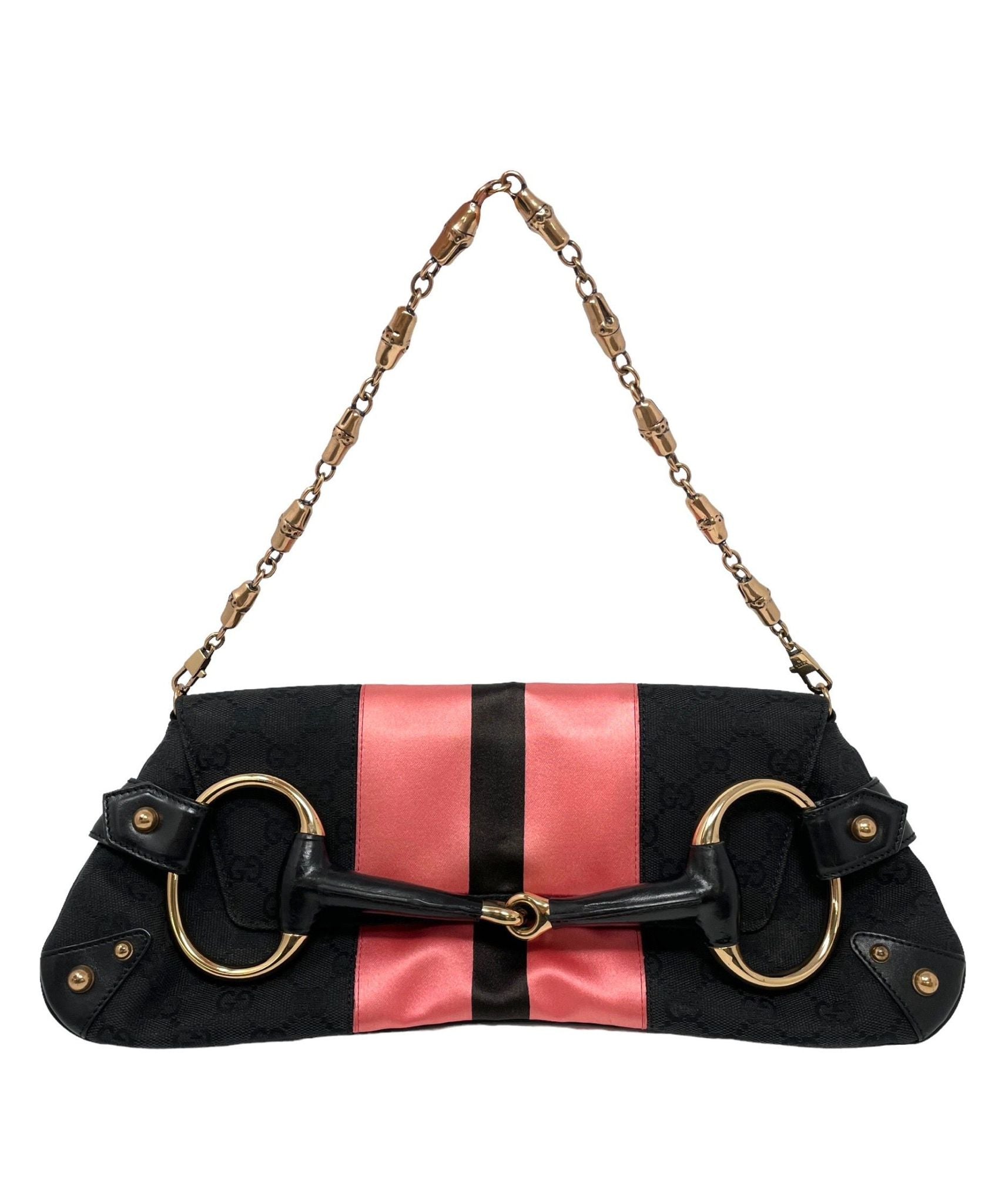 Gucci Black Horsebit Shoulder Bag