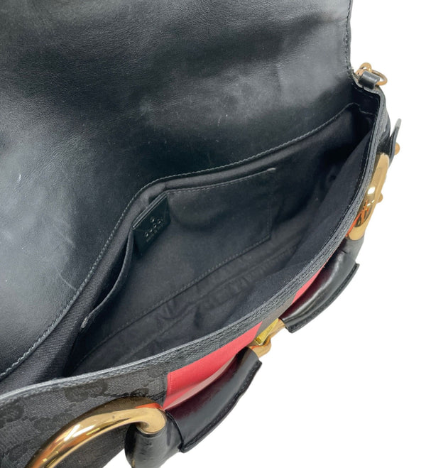 Gucci Black Horsebit Shoulder Bag