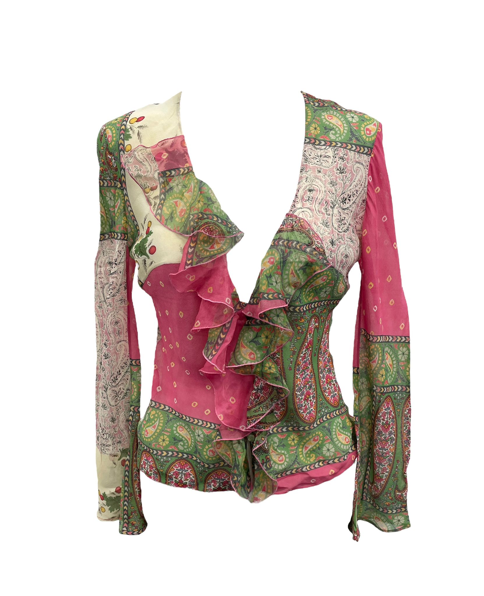 Dior Green Paisley Print Silk Top – Treasures of NYC