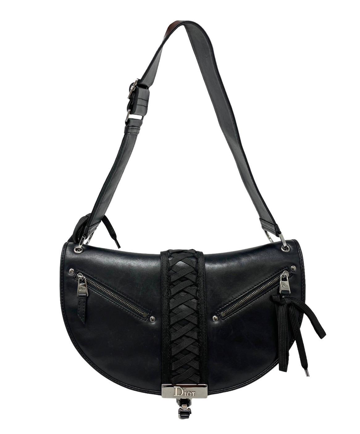 Dior Black Corset Leather Shoulder Bag