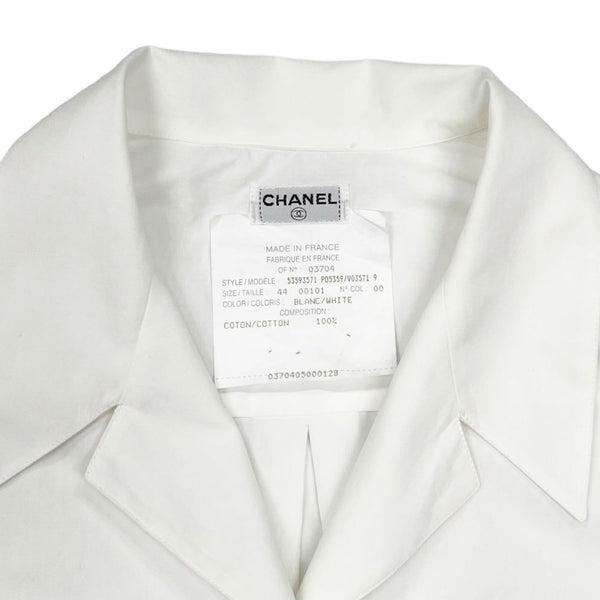 Chanel White Logo Button Down