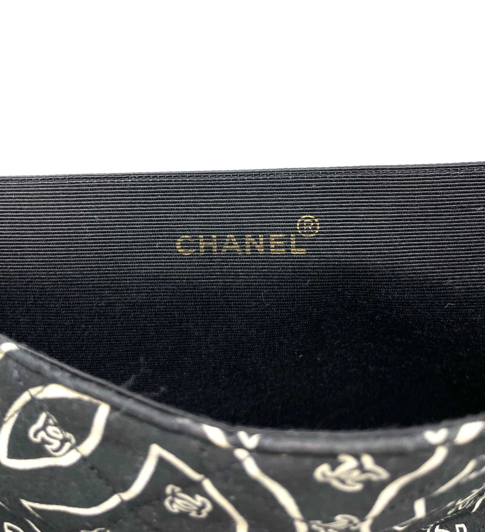 RARE Chanel Black Leather Embellished Scarf Bandana –