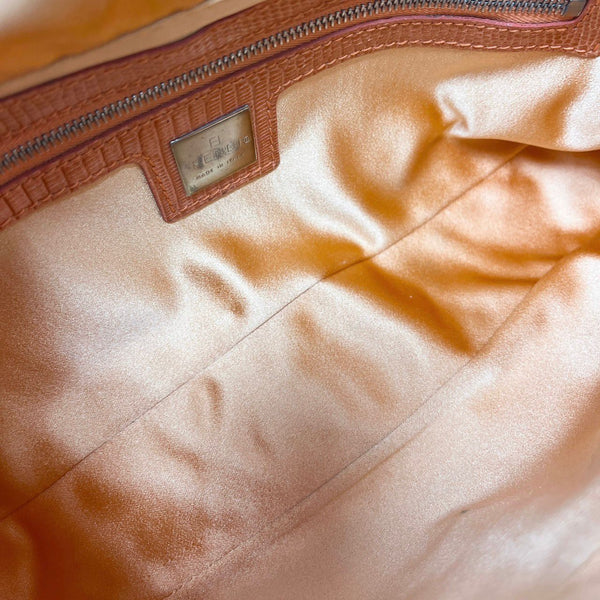 Fendi Orange Swirl Beaded Baguette Bag