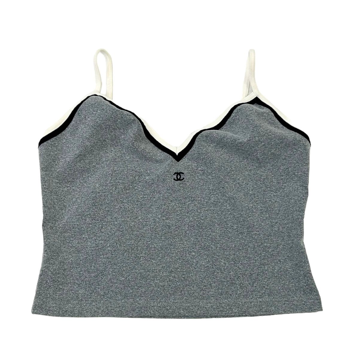 Chanel Grey Logo Crop Top