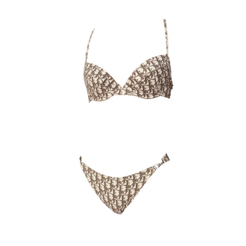 Dior Beige Rhinestone Bikini