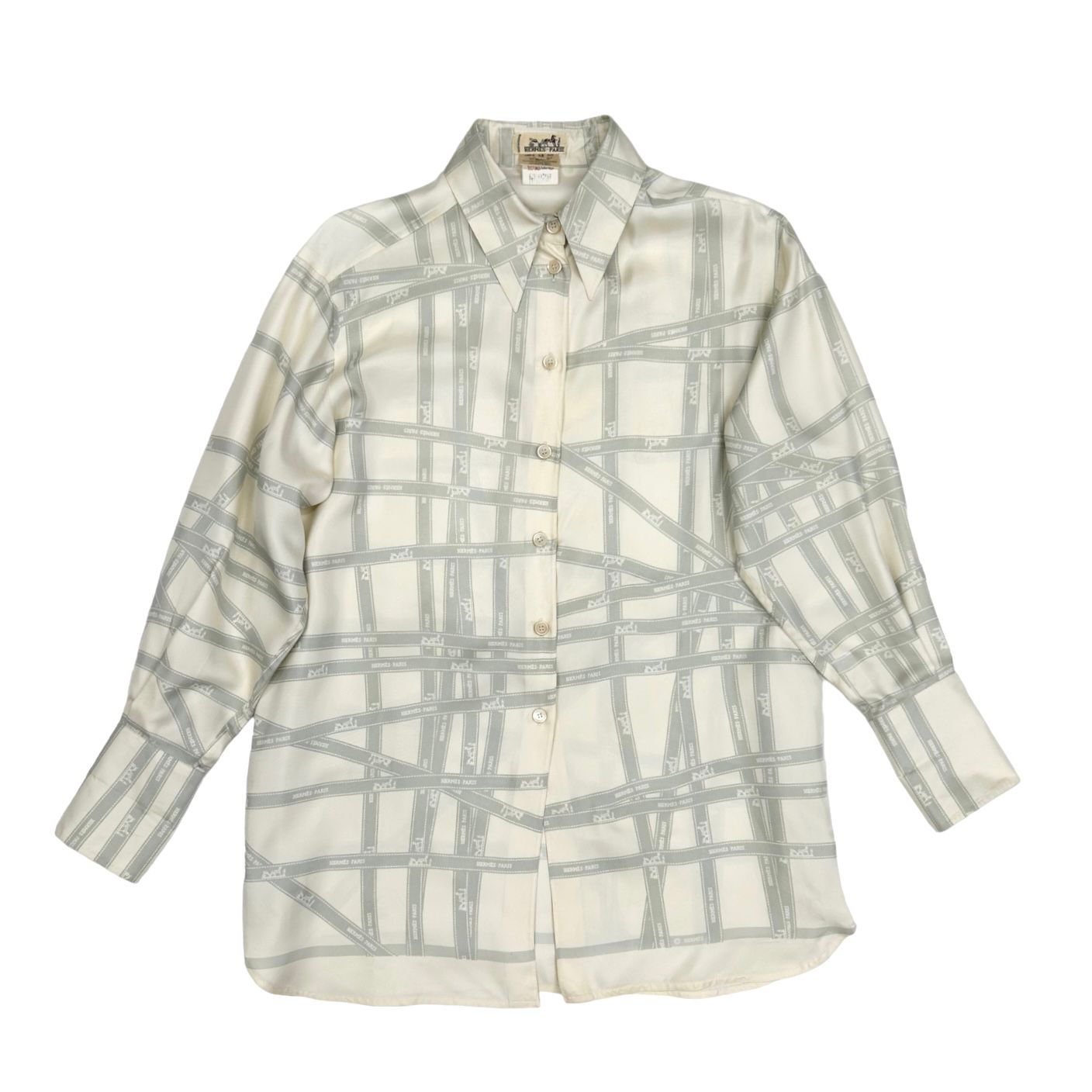 Hermes Print Silk Button Down