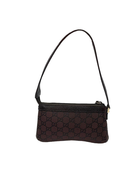 Gucci Handbag Black GG Monogram Pochette Mini Shoulder Bag