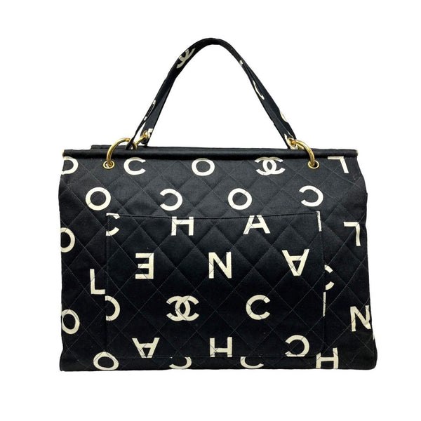 Chanel Black Logo Coco Tote