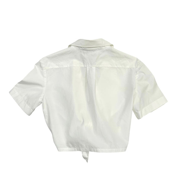 Chanel White Cropped Button Down