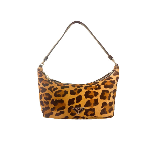 Prada Cheetah Calf Hair Mini Shoulder Bag - Handbags