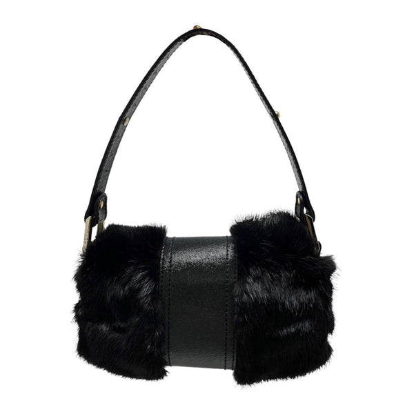 Fendi Black Fur Mini Shoulder Bag