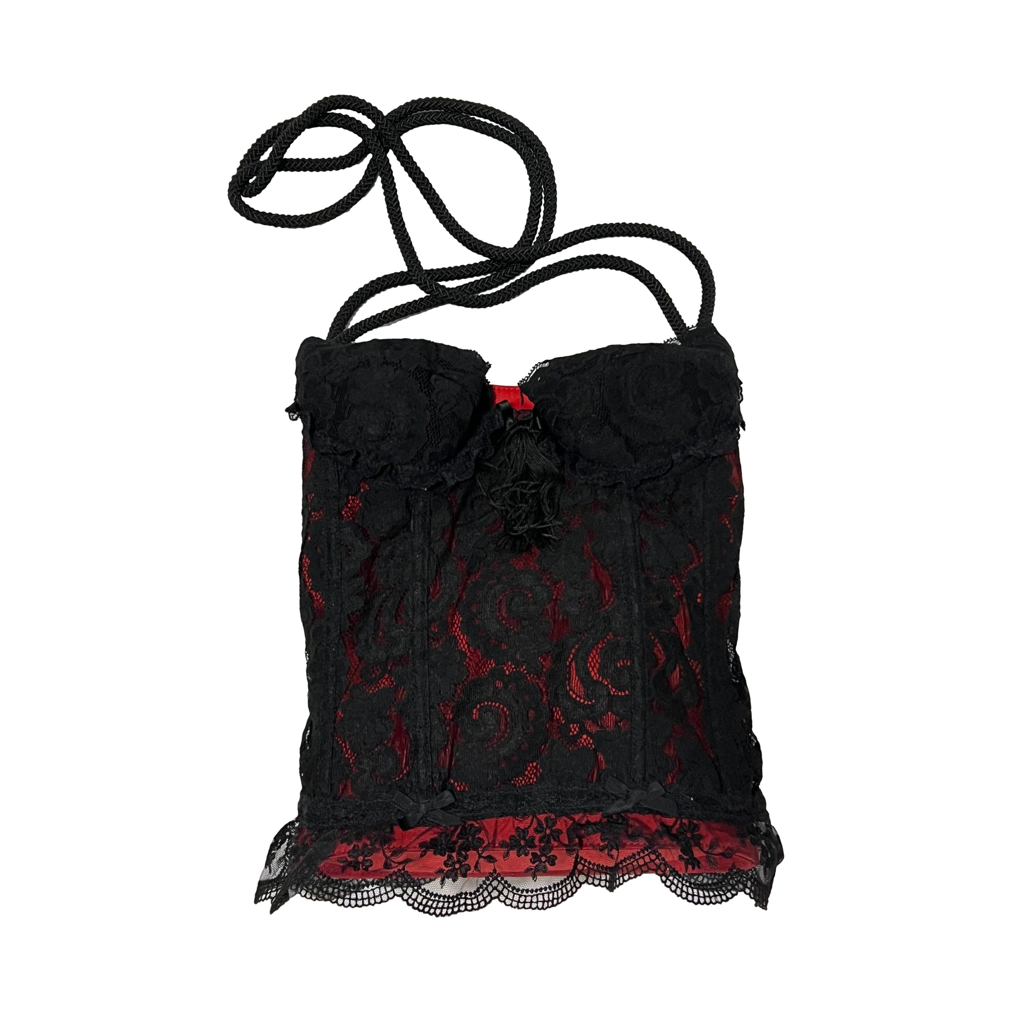 Moschino Black Lace Bustier Shoulder Bag