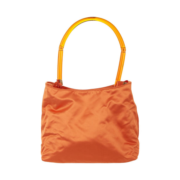 Prada Orange Satin Top Handle Bag