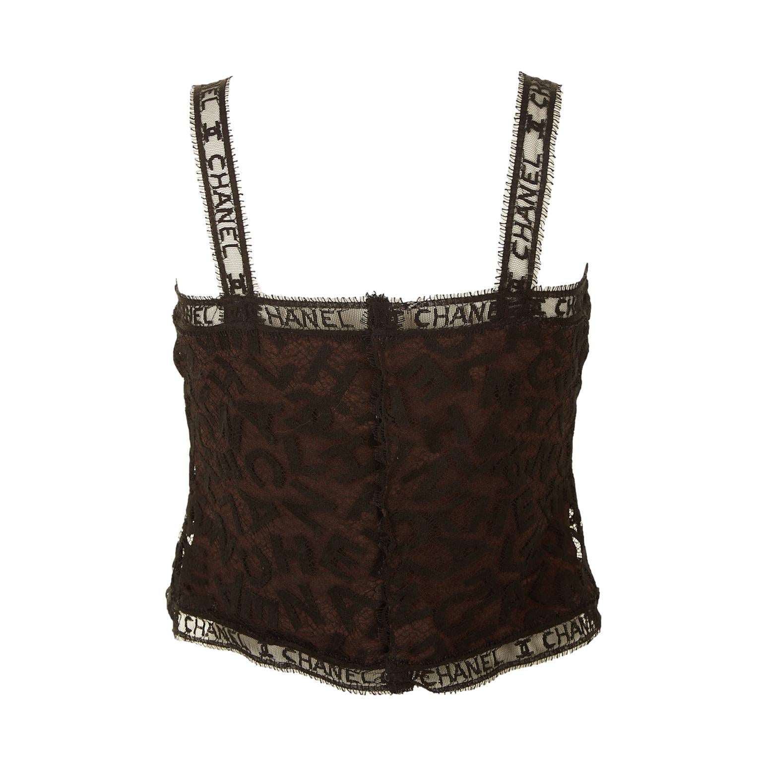 Lace camisole Chanel Black size 36 FR in Lace - 34175552
