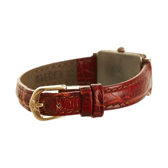 YSL Red Leather Square Watch