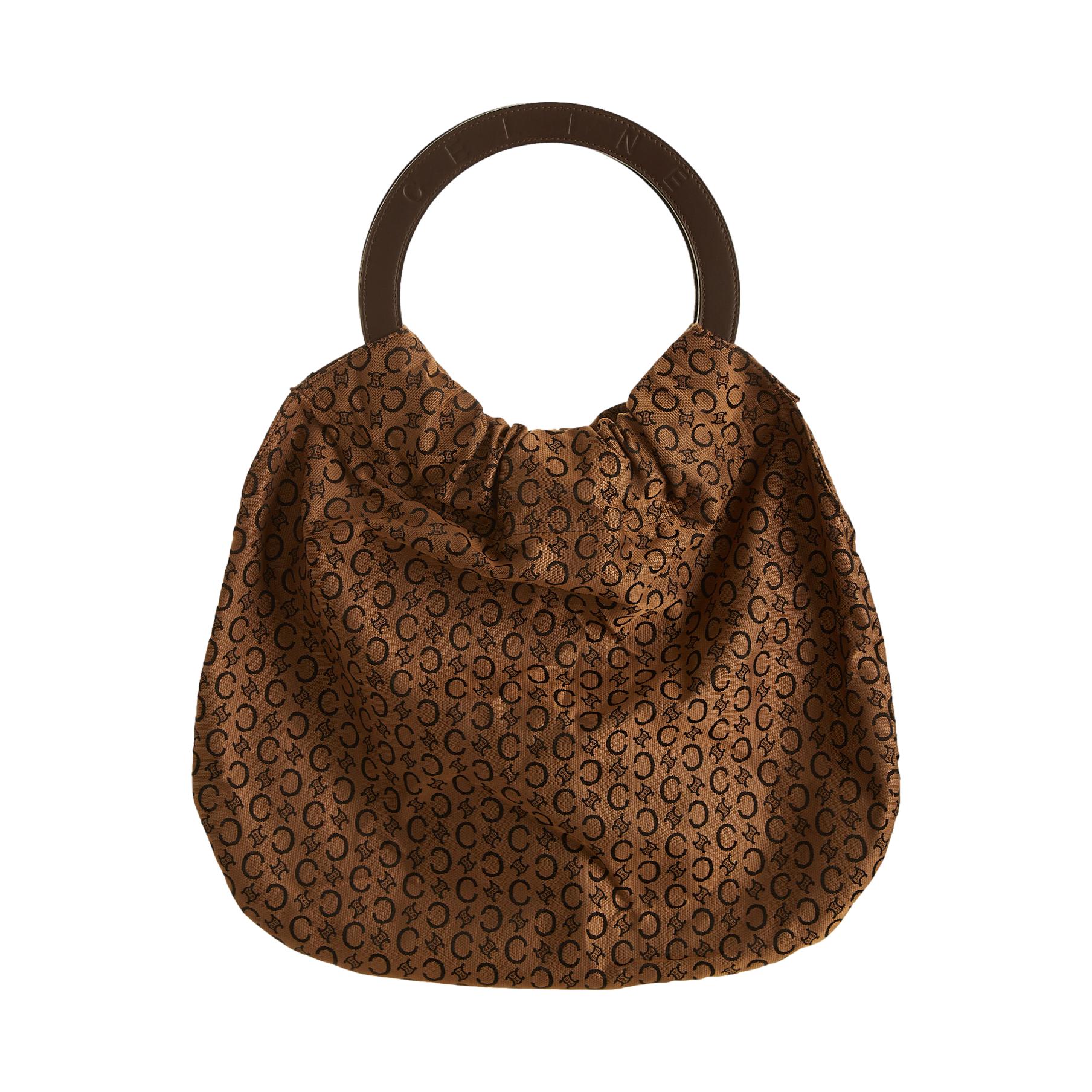 Celine Brown Logo Ring Top Handle Bag