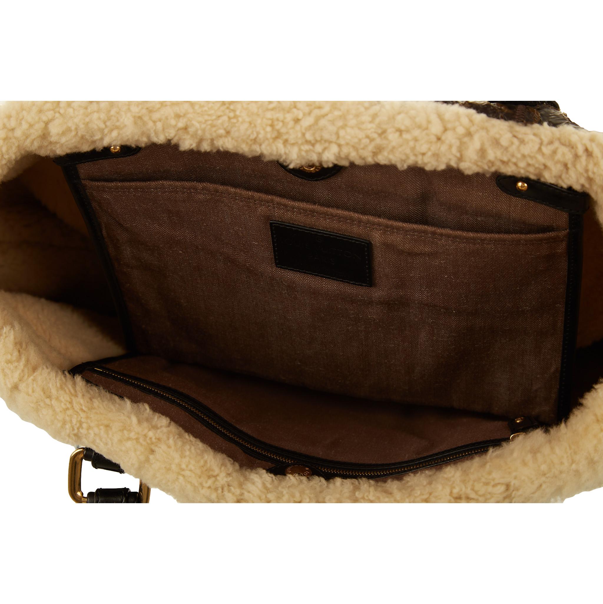Louis Vuitton Brown Monogram Shearling Shoulder Bag