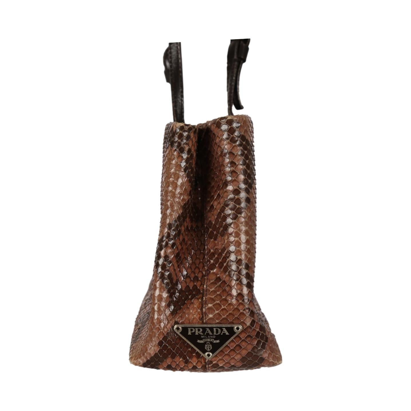 Prada Brown Snakeskin Shoulder Bag