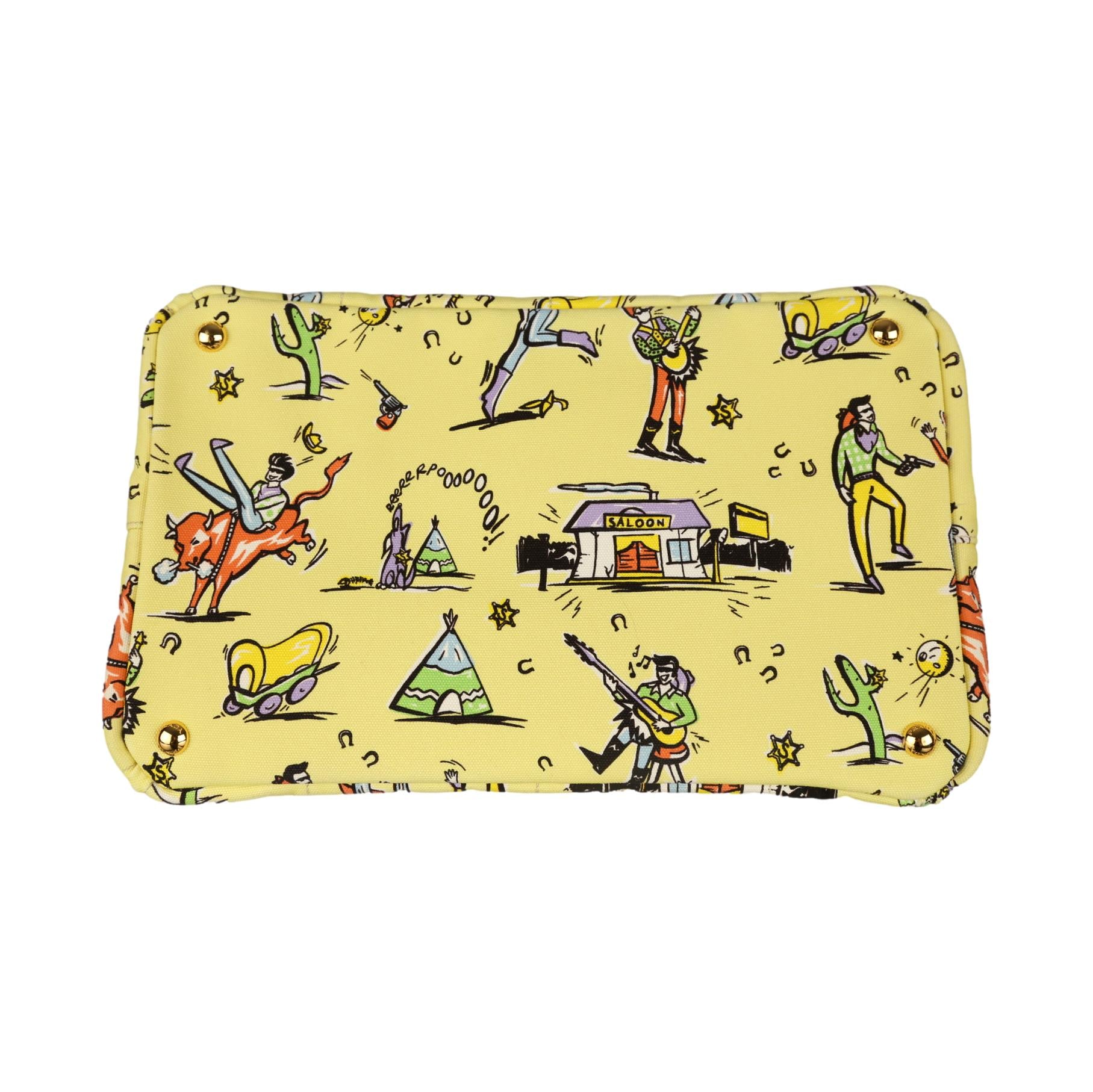 Prada Yellow Western Print Canapa Tote – Treasures of NYC