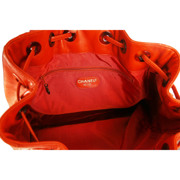 Chanel Orange Logo Ring Handle Bag