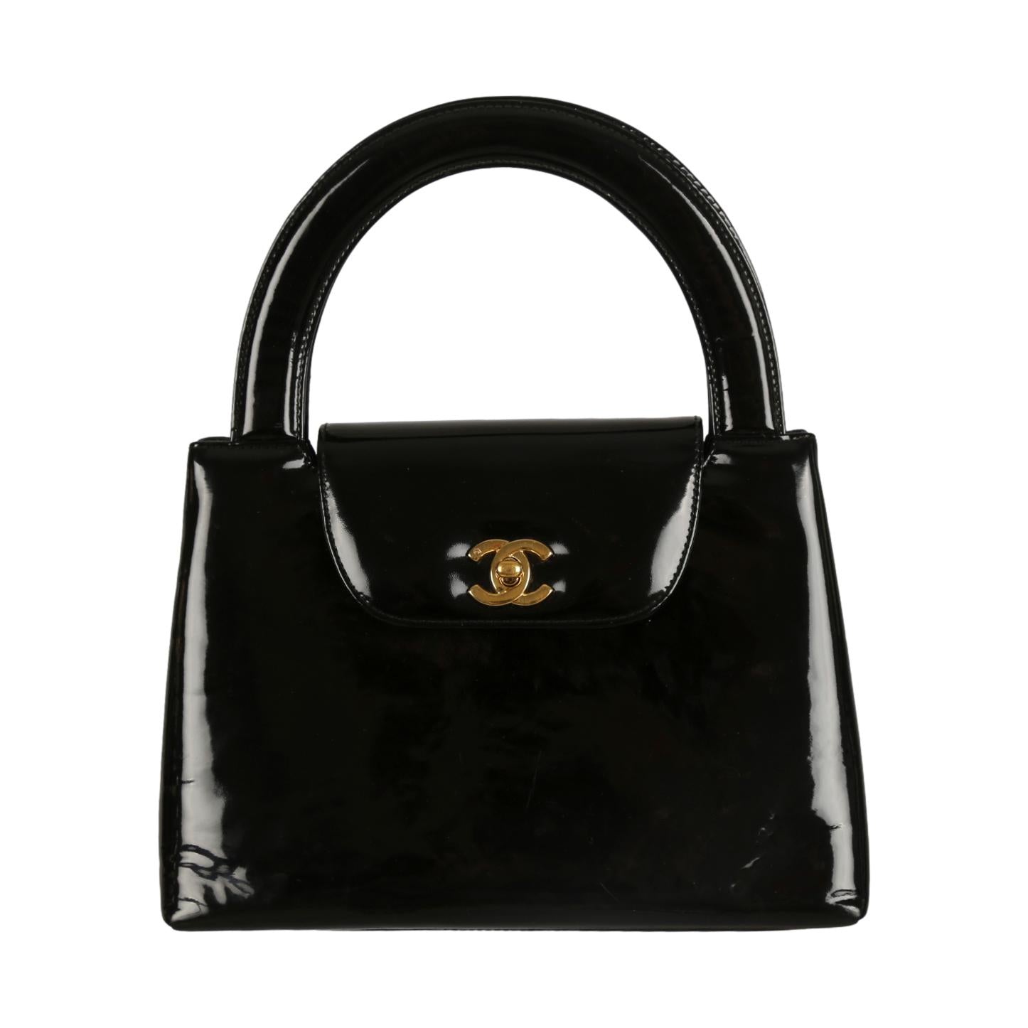 Chanel Black Patent Top Handle Bag – Treasures of NYC
