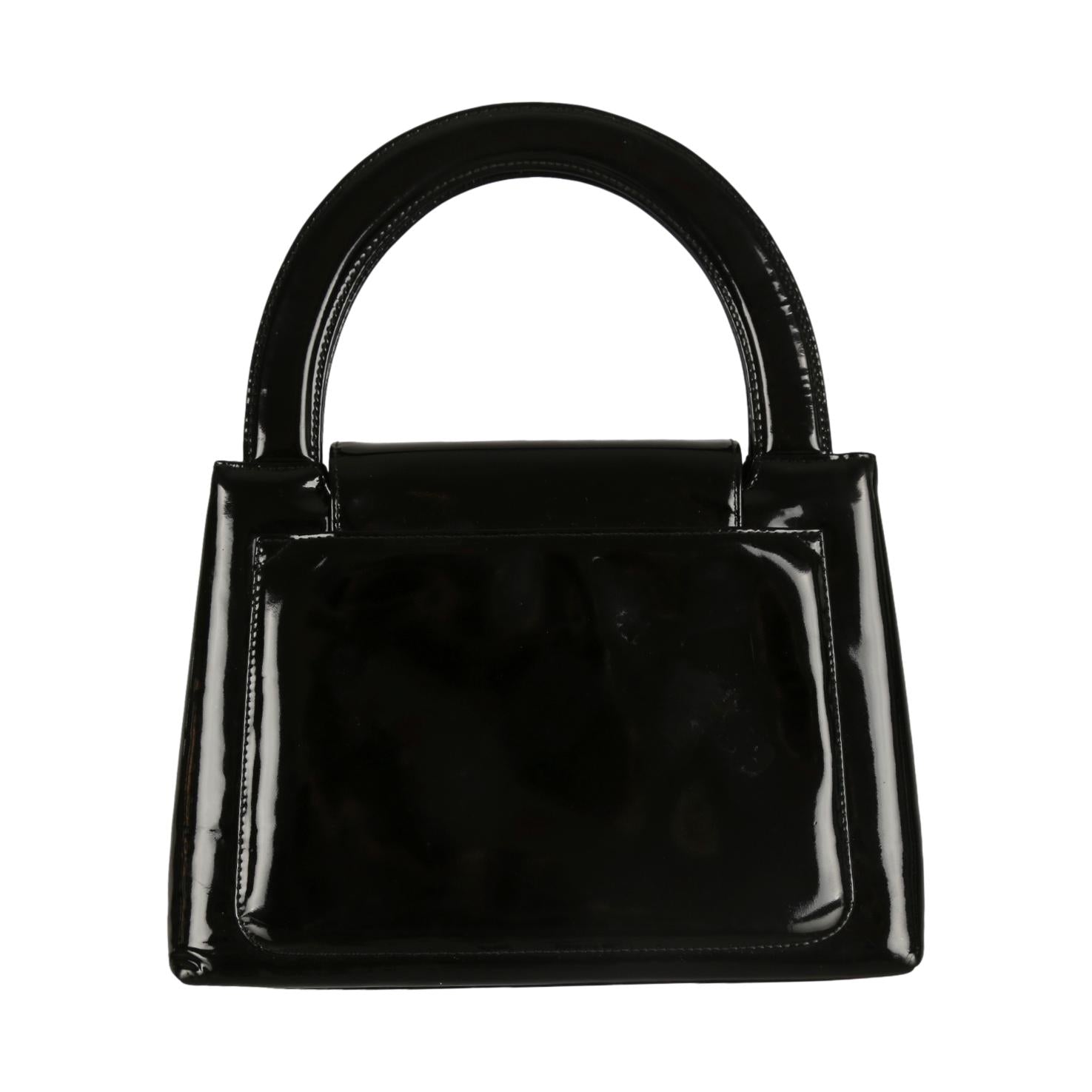 Chanel Black Patent Top Handle Bag