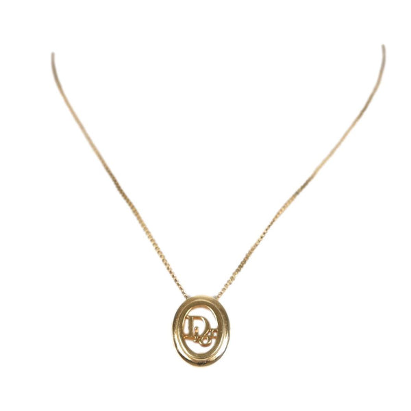 Dior Gold Logo Charm Necklace