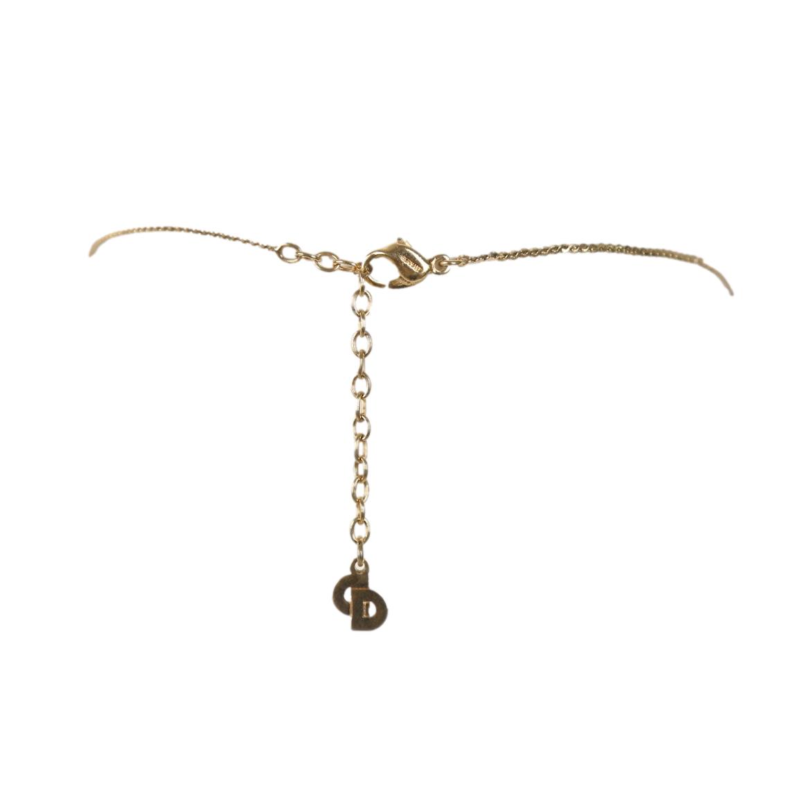 Dior Gold Logo Charm Necklace