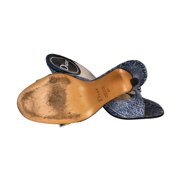 Dior Denim Key and Lock Heels