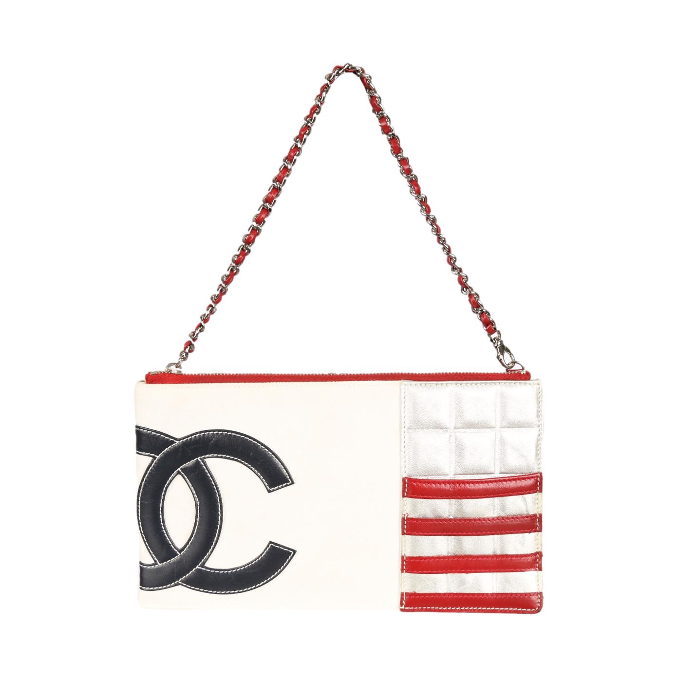 Chanel White Logo Shoulder Bag