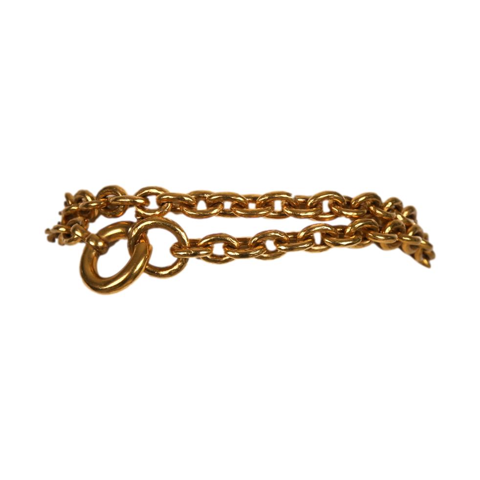 Chanel Gold Mirror Pendant Chain Necklace