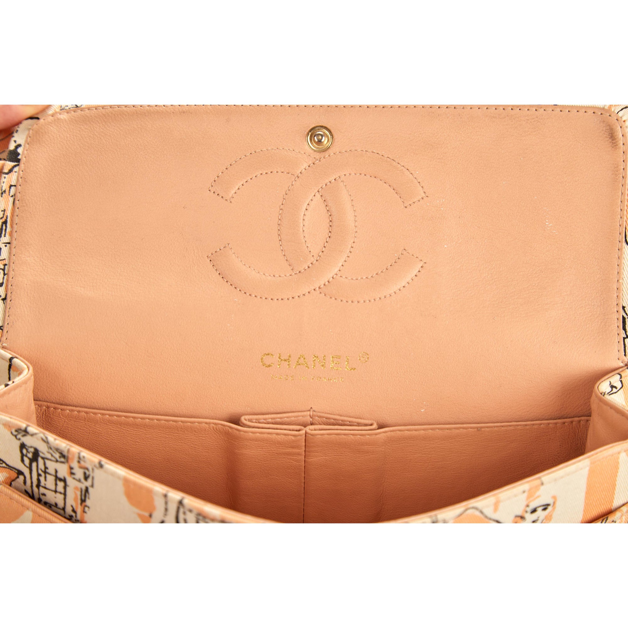 Chanel Peach Coco Print Flap Bag