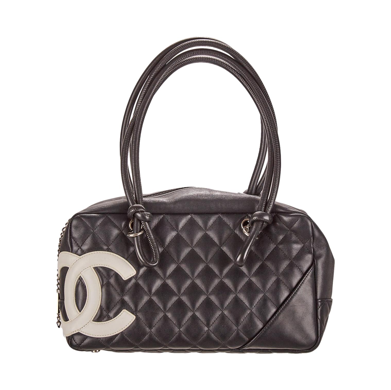 Chanel Black Cambon Quilted Bowler Bag